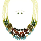 Mi Amore Necklace-Earring-Set Multicolor/Gold-Tone