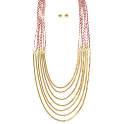 Mi Amore Necklace-Earring-Set Multicolor/Gold-Tone