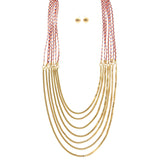 Mi Amore Necklace-Earring-Set Multicolor/Gold-Tone