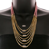 Mi Amore Necklace-Earring-Set Multicolor/Gold-Tone