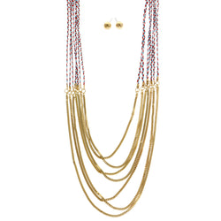 Mi Amore Necklace-Earring-Set Multicolor/Gold-Tone