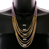 Mi Amore Necklace-Earring-Set Multicolor/Gold-Tone