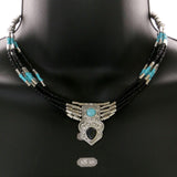 Mi Amore Necklace-Earring-Set Black/Blue