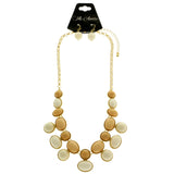 Mi Amore Necklace-Earring-Set Peach/White