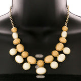 Mi Amore Necklace-Earring-Set Peach/White