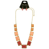 Mi Amore Necklace-Earring-Set Red/Peach