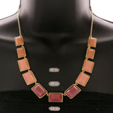 Mi Amore Necklace-Earring-Set Red/Peach