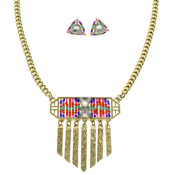 Mi Amore Necklace-Earring-Set Multicolor/Gold-Tone