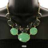 Mi Amore Necklace-Earring-Set Green/Gray