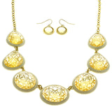 Mi Amore Necklace-Earring-Set Gold-Tone/White