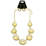 Mi Amore Necklace-Earring-Set Gold-Tone/White