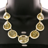 Mi Amore Necklace-Earring-Set Gold-Tone/White