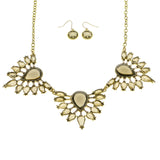 Mi Amore Necklace-Earring-Set Gray/Gold-Tone