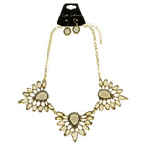 Mi Amore Necklace-Earring-Set Gray/Gold-Tone