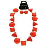 Mi Amore Necklace-Earring-Set Red/Gold-Tone