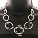 Mi Amore Necklace-Earring-Set Black/Gold-Tone