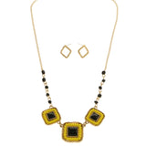 Mi Amore Necklace-Earring-Set Black/Yellow