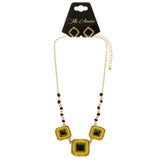 Mi Amore Necklace-Earring-Set Black/Yellow