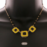 Mi Amore Necklace-Earring-Set Black/Yellow