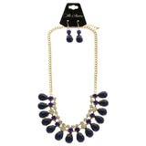 Mi Amore Necklace-Earring-Set Blue/Gold-Tone