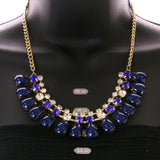 Mi Amore Necklace-Earring-Set Blue/Gold-Tone