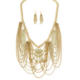 Mi Amore Necklace-Earring-Set Gold-Tone/White