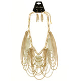 Mi Amore Necklace-Earring-Set Gold-Tone/White