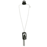 Mi Amore Tassel Pendant-Necklace Black/Dark-Silver