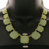 Mi Amore Necklace-Earring-Set Green/Gold-Tone