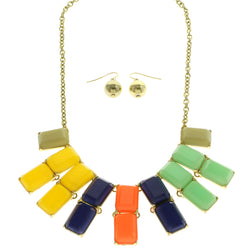 Mi Amore Necklace-Earring-Set Multicolor/Gold-Tone