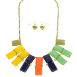 Mi Amore Necklace-Earring-Set Multicolor/Gold-Tone