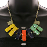 Mi Amore Necklace-Earring-Set Multicolor/Gold-Tone