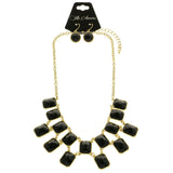 Mi Amore Necklace-Earring-Set Black/Gold-Tone