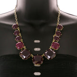 Mi Amore Necklace-Earring-Set Purple/Gold-Tone