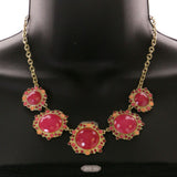 Mi Amore Necklace-Earring-Set Pink/Gold-Tone