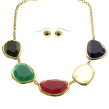 Mi Amore Necklace-Earring-Set Multicolor/Gold-Tone