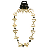 Mi Amore Leaves Necklace-Earring-Set Gold-Tone/Black