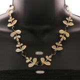 Mi Amore Leaves Necklace-Earring-Set Gold-Tone/Black