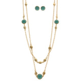 Mi Amore Necklace-Earring-Set Gold-Tone/Blue