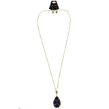 Mi Amore Necklace-Earring-Set Blue/Gold-Tone