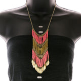Mi Amore Leaves Fashion-Necklace Pink/Gold-Tone