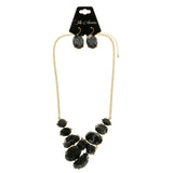 Mi Amore Necklace-Earring-Set Black/Gold-Tone