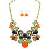 Mi Amore Necklace-Earring-Set Multicolor/Gold-Tone