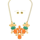 Mi Amore Necklace-Earring-Set Multicolor/Gold-Tone