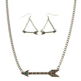 Mi Amore Arrow Necklace-Earring-Set Multicolor/Silver-Tone