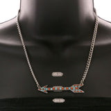 Mi Amore Arrow Necklace-Earring-Set Multicolor/Silver-Tone