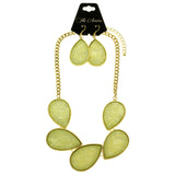 Mi Amore Necklace-Earring-Set Green/Gold-Tone