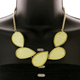 Mi Amore Necklace-Earring-Set Green/Gold-Tone