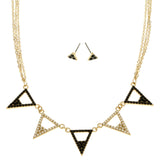 Mi Amore Necklace-Earring-Set Black/White