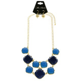 Mi Amore Necklace-Earring-Set Blue/Gold-Tone